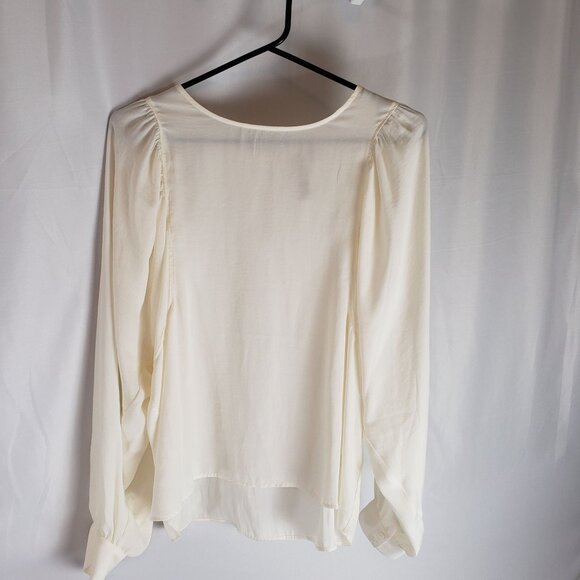 Dolan Left Coast Collection Womens Long Sleeve Blouse Cream Polyester Size M - Picture 1 of 6